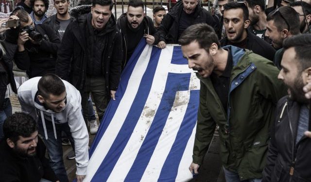 March commemorating the 1973 Polytechnic students uprising against the military junta, in Athens, on November 17, 2018. Greece is commemorating 46 years since a violent crackdown of a student uprising against the military junta with a demonstration heading towards the US Embassy in Athens. / Πορεία για την 46η επέτειο της εξέγερσης του Πολυτεχνείου, στην Αθήνα, στις 17 Νοεμβρίου 2019.